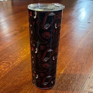 Morticia Addams Family Black and Red Tumbler
